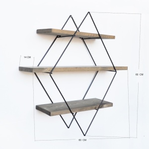 Ράφι din ξύλο Wr007 Καρυδί 60x60x14 cm - Img 3