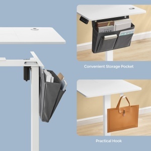 Ρυθμιζόμενο γραφείο Songmics Λευκό 120x60x120 cm - Img 5