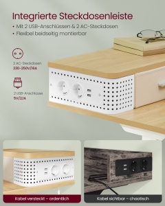Ρυθμιζόμενο γραφείο Vasagle Λευκό 120x60x131.5 cm - Img 6