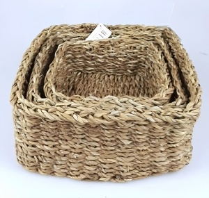 Σετ καλάθια οργάνωσης d94 Φυσικό 26x26x12 cm - Img 3