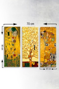 Σετ πίνακες canvas (3 τεμάχια) MDF0067 Πολύχρωμο 70x50 cm - Img 2