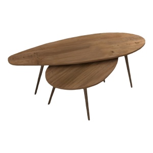 Σετ τραπεζάκια σαλονιού 2 τεμ. Monty Natural 116x46x46 cm