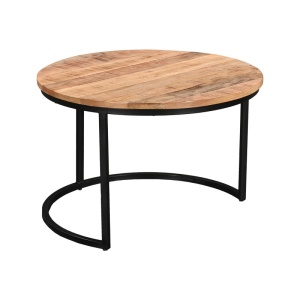 Σετ τραπεζάκια σαλονιού 3 τεμ. Frina boho Natural 70x70x45 cm - Img 3