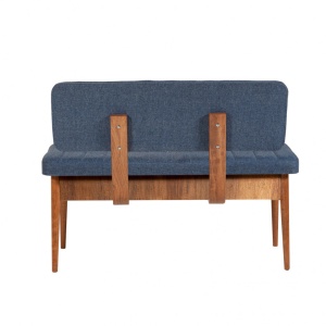 Σετ τραπέζι και καρέκλες 5 τεμάχια Vina 1048 Walnut-Dark Blue - Img 3