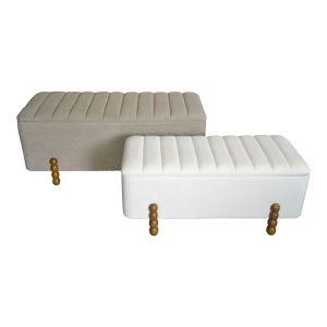 Σετ 2 σκαμπό με αποθηκευτικό χώρο Daph Pako World Μπεζ 110x46x45 cm