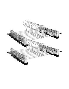 Σετ 20 κρεμάστρες για παντελόνια, Songmics, 31 cm, Ασημί, CRI003-20