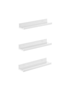 Σετ 3 ράφια, Songmics, 38 x 10 cm, MDF, Λευκό, LWS38WT