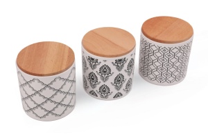Σετ 6 δοχεία αποθήκευσης τροφίμων Ares Storage Box 12 cm 3 Pieces, Λευκό-Μαύρο - Img 5