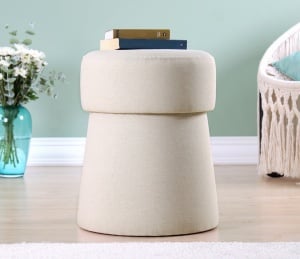 Σκαμπό Nasar Μπεζ 45x47 cm