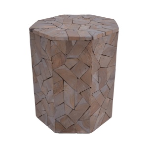 Σκαμπό Sity ξεβαμμένο γκρι από μασίφ ξύλο Suar 32x32x40 cm