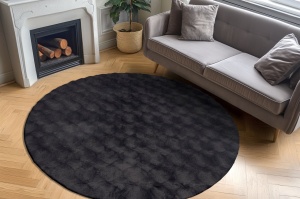 Στρογγυλό Χαλί Diamond Cut Ανθρακί 200x200 cm - Img 3