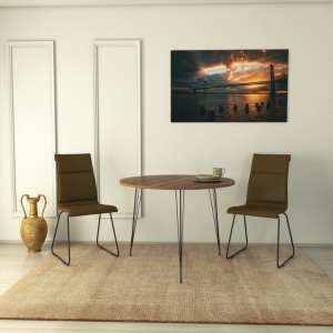 Στρογγυλό τραπέζι Sandalf Walnut