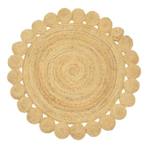 Στρογγυλό Χαλί Boho Voni, Pako World, Iuta, Natural, 120x120 cm
