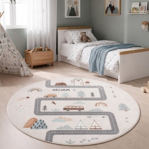 Στρογγυλό Χαλί Coco V4 Κρεμ 160x160 cm