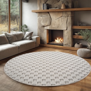 Στρογγυλό Χαλί Helix V4 Κρεμ 160x160 cm