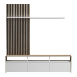 Σύνθεση TV Delfina, Λευκό, 190x40x199.5 cm - Img 3