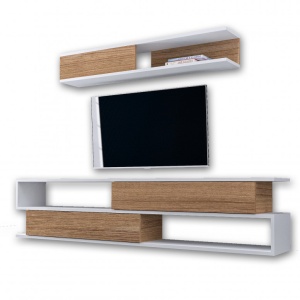 Σύνθεση TV Sims, Λευκό-Teak - Img 3