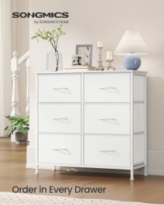 Συρταριέρα με συρτάρια Songmics Λευκό 76.7x30x73.7 cm