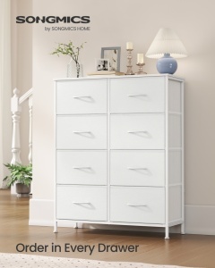 Συρταριέρα με συρτάρια Songmics Λευκό 76.7x30x95.2 cm