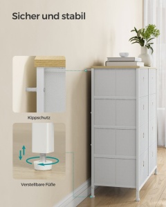 Συρταριέρα Songmics Λευκό 80x30x81.5 cm - Img 5