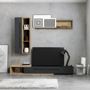 Σύνθεση TV Calvados, Μπεζ, 210x37.5x120 cm