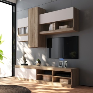 Σύνθεση TV Torania, Δρυς, 185x37x145 cm