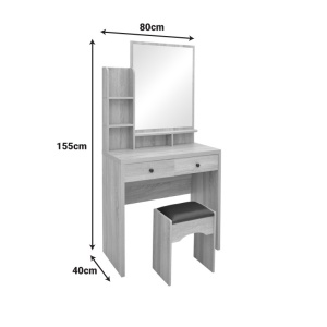 Τουαλέτα μακιγιάζ Cenzo Φυσικό 80x40x155 cm - Img 6
