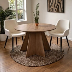 Τραπέζι Bibble Καρυδί 120x120x76 cm
