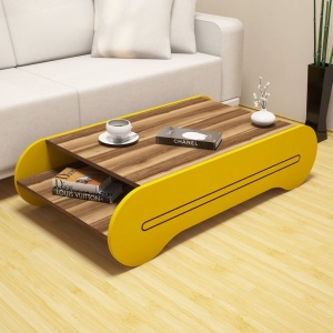Τραπεζάκι σαλονιού Cool - Walnut, Yellow