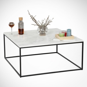 Τραπεζάκι σαλονιού Poly Λευκό 75x43x75 cm