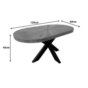 Τραπεζάκι σαλονιού, Fardy, Μαύρο, 120x60x45 cm - Img 4