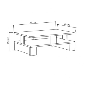 Τραπεζάκι σαλονιού Mansu 80x50x27.5 cm - Img 3