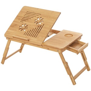 Τραπεζάκι laptop, Songmics, Φυσικό, 55x35x(21-29) cm - Img 2