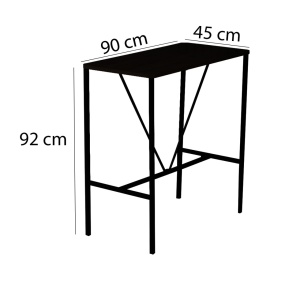 Τραπέζι μπαρ Nordic Καρυδί 90x92x45 cm - Img 5