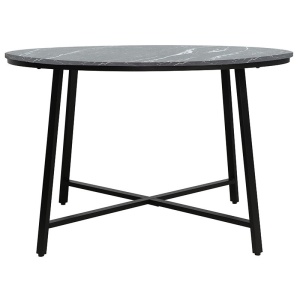 Τραπέζι Gianno όψη μαρμάρου Μαύρο-μαύρο πόδι D120x76 cm - Img 3
