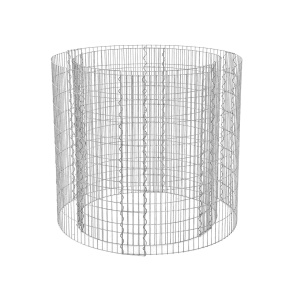 Υπερυψωμένο Παρτέρι Gabion Στρογγυλό Songmics Ασημί 90x70x80 cm