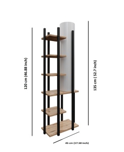 Φωτιστικό Δαπέδου Moda Dor Μαύρο 45x25x135 cm - Img 4