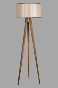 Φωτιστικό Δαπέδου Tripod Yanık Lambader Silindir 15-3 Abajurlu Καφέ - Img 3