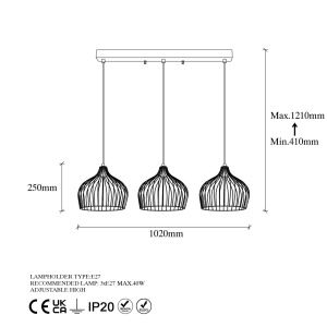 Φωτιστικό οροφής Bek Χρυσό 102x30x121 cm - Img 6