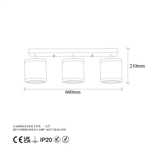 Φωτιστικό οροφής Way Κεραμιδί 66x15x21 cm - Img 5
