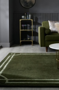 Χαλί Gatsby Wool Πράσινο masliniu 120x170 cm, Flair Rugs