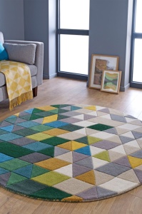 Χαλί Prism Πράσινο/Πολύχρωμο 160X160 cm, rotund, Flair Rugs
