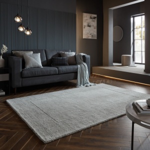 Χαλί Textured Wool Border GREY MARL 120X170 cm, Flair Rugs