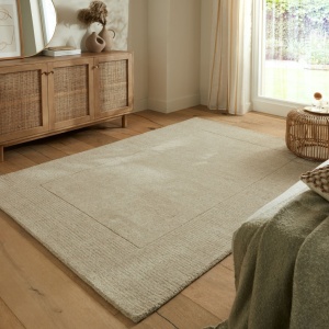 Χαλί Textured Wool Border Natural 200X290 cm, Flair Rugs