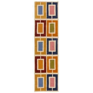 Χαλί Διαδρόμου Illusion Retro Blocks Πολύχρωμο 60X230 cm, Flair Rugs - Img 2
