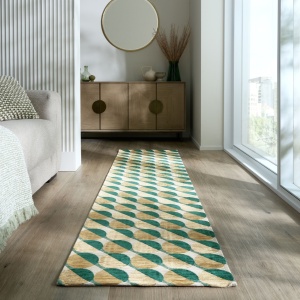 Χαλί Διαδρόμου Manhattan Carlos Geo Πράσινο 60X230 cm, Flair Rugs