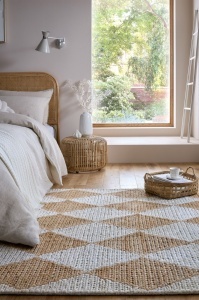 Χαλί Effie Diamond Jute Μπεζ deschis 120x170 cm, Flair Rugs - Img 2
