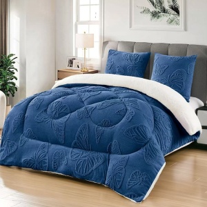 Χοντρό πάπλωμα Cocolino με γουνάκι Buffy V21 Navy, 4.5kg, 200x230
