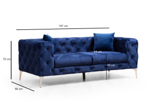 2θέσιος καναπές Como Navy Μπλε 197x70x90 cm - Img 8