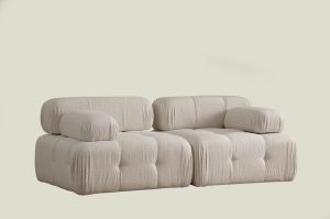 2θέσιος καναπές Doblo Κρεμ 210x105x80 cm - Img 3
